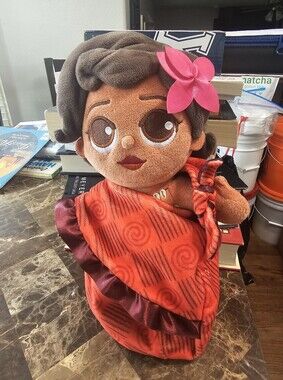 Disney Parks Princess Baby Moana in Blanket Pouch 10” Plush with Swaddle Pouch